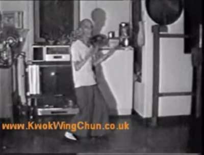 A frail Ip Man still practicing a week before his passing.
