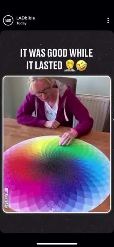Ruining someone&rsquo;s hard work on a puzzle.