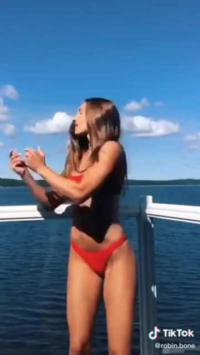 TikTok dancing in bikini