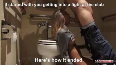 You picked a fight at the club but had to let him fuck your GF or he'd whoop your ass. Little did you know it was her plan all along.
