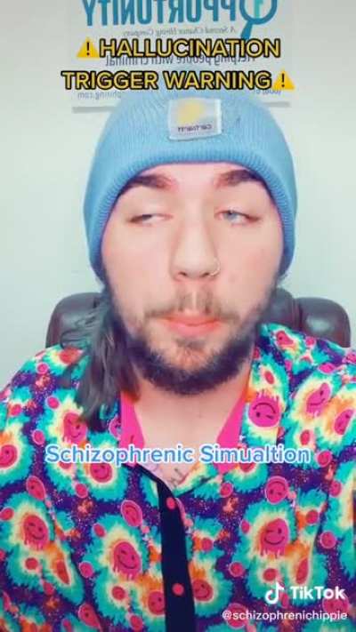 Simulation of auditory hallucinations caused by schizophrenia (use headphones).