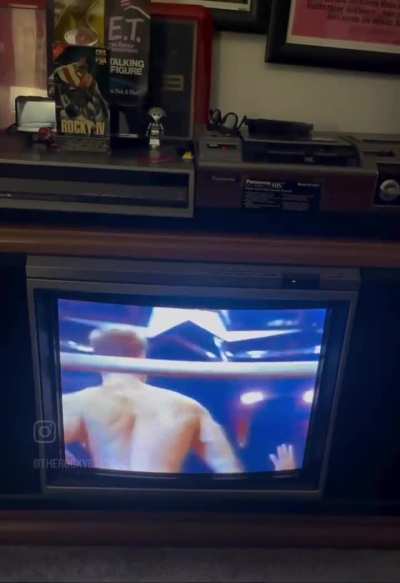 Watching ROCKY IV on my 1985 Sony Trinitron on VHS.