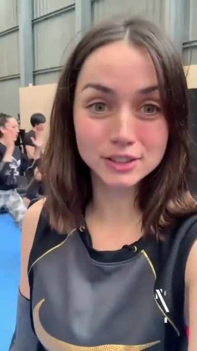 Ana De Armas during stunt training