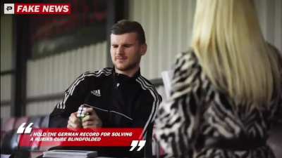 Timo Werner can solve a Rubiks cube with his eyes closed