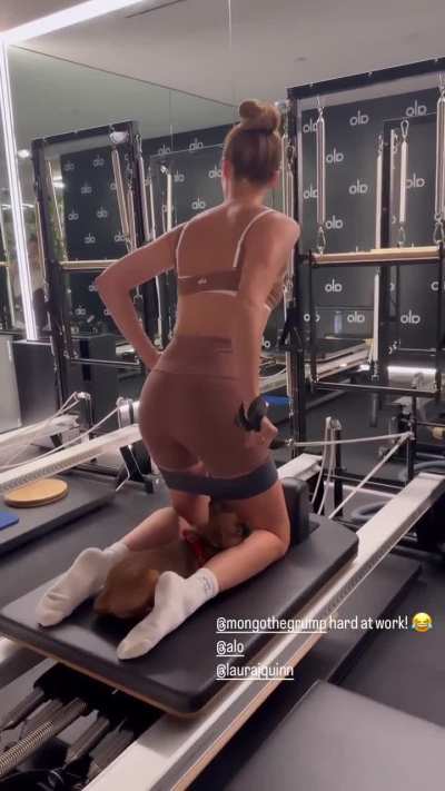 Working out with Mongo the pup &middot; Sara's IG Story &middot; July 26, 2024