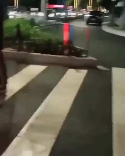 red light sidewalk warning system