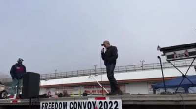 Convoy Trucker: "we gonna take back Black Lives Matter Street.... it&rsquo;s gonna get tar and feathered.&rdquo;