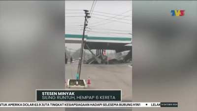 Petronas Petrol Station ceiling collapse