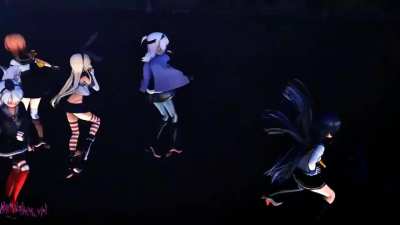 Shimakaze, Isokaze, Amatsukaze, Suzutsuki, Hamakaze &amp;amp; Teruzuki - Ikkitousen [MMD R15]