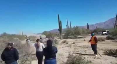Walking on an active race course...