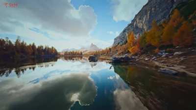 Stunning views during autumn in the Dolomites