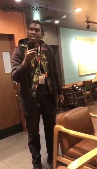 American in Japan plays loud music at a coffee shop. Gets belligerent when told to keep it down