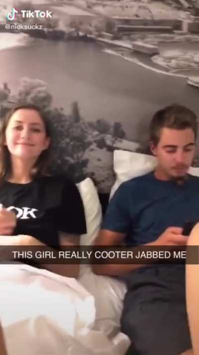 Girl gets cooter jabbed.