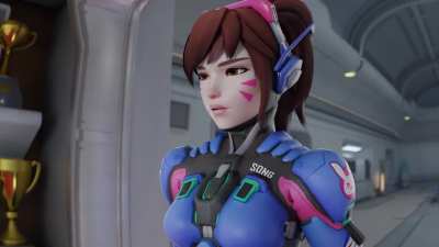 D.Va walks in on Mercy getting fucked in the ass full nelson style (Aphy3D)