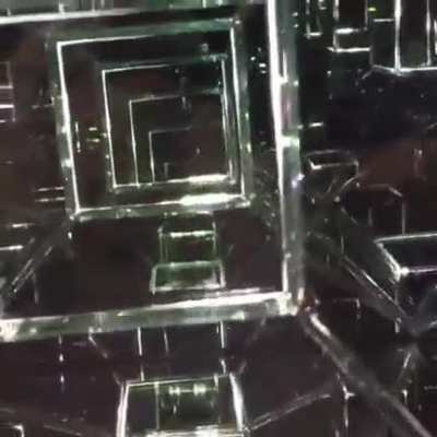 This &ldquo;Tesseract&rdquo; sculpture is a 4th dimension infinity mirror