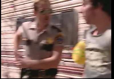 Charlie and the waitress on "Reno 911"