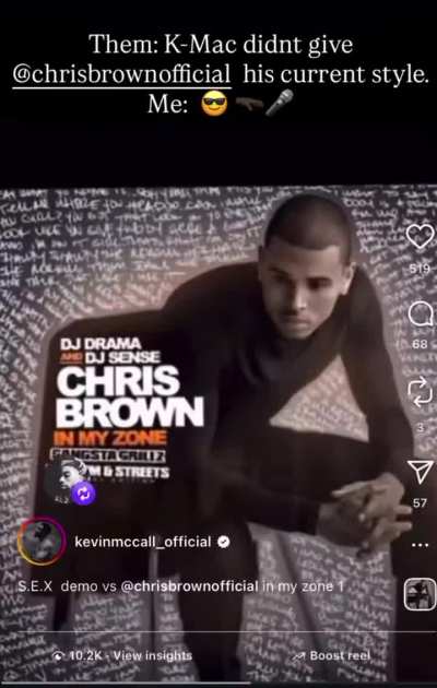 Lmaoooo K-Mac really posted this but the fact is Chris Brown sounds better&hellip; thought he was doing something 🫵🏽Embarrassinggggggg 😂