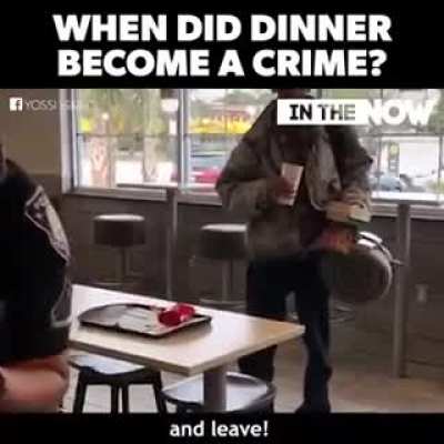 Insane! How a homeless guy is treated!