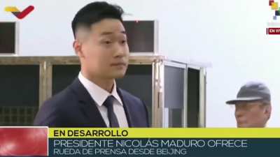 Maduro, cutting off reporter: "Speak Mandarin, there's no English interpreter - it's a new world!"