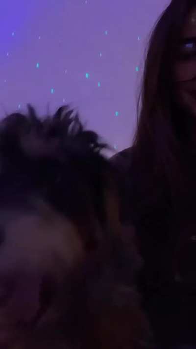 With dog