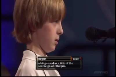 They make the poor kid say it again and again .