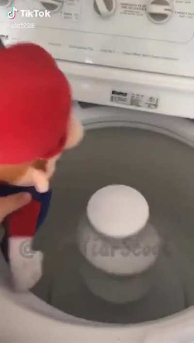 Mario dies to a drying machine 
