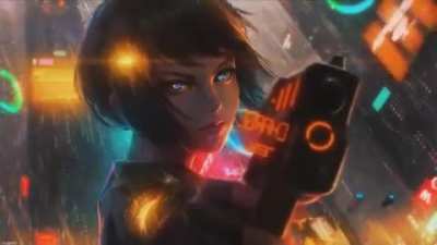 Cyberpunk Anime Girl [1920x1080]