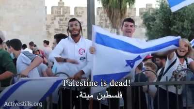 Tipical eastern europeans manifestation in Palestine