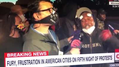 Protester spills his heart out live on CNN