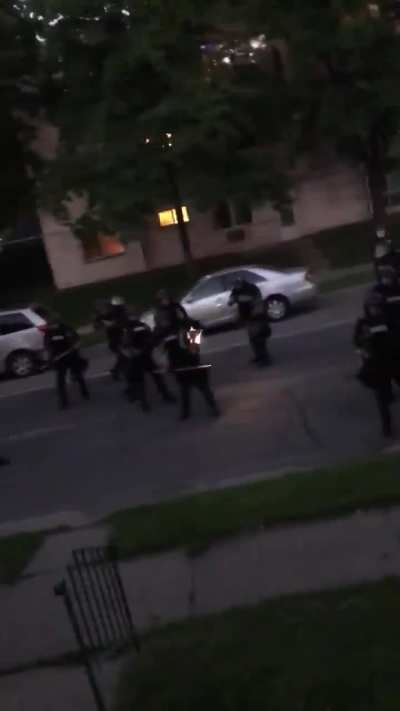 Please make this go viral. I am begging you. Police and National Guard patrolling neighborhood and shooting civilians on their own property. Make America see this, I beg you. [Minneapolis]