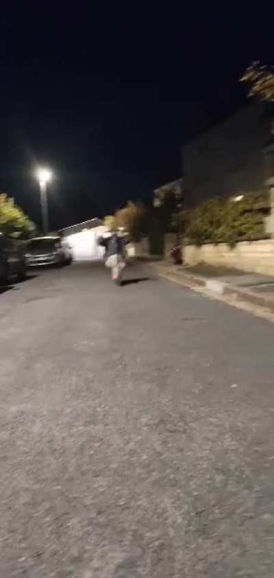 My friend testing a scooter for the first time