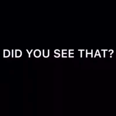 Did you see that