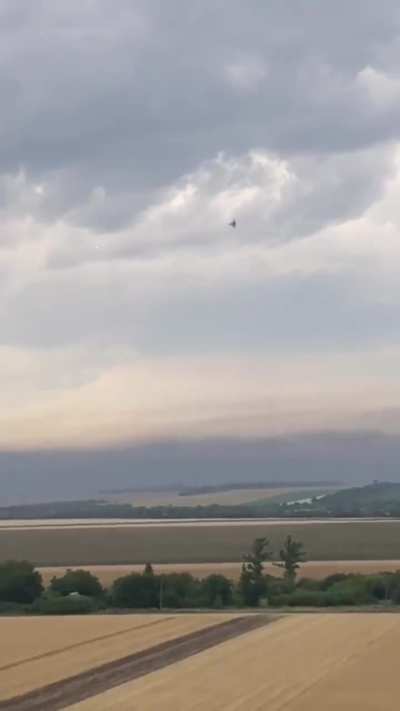The moment of launching the AGM-88 "HARM" anti-radiation missile from the Su-27 of the Tactical Aviation Brigade of the AFU. Summer of 2024