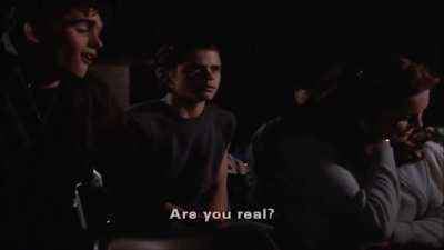 In The Outsiders (1983), when Dally falls out of his chair at the drive-in, it was completely accidental, and Ponyboy looks briefly at the camera while laughing.