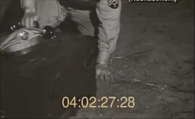Footage of Robert Oppenheimer testing the atomic bomb