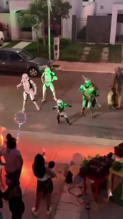 This Kid's mandalorian themed birthday party in Mexico