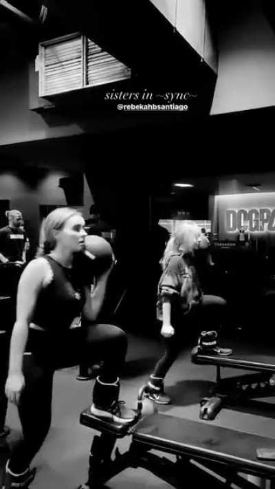 Working out with Sabrina