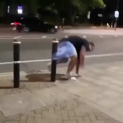 Hopping over bollards