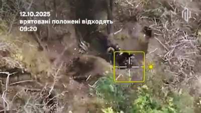 Russian soldiers stormed a Ukrainian position and took soldiers captive. Ukrainian soldiers launched a counterattack, cleared the dugout, freed their comrades and took out the enemies. Southeast of the village of Oleksandrograd, Donetsk region. 141st Mech