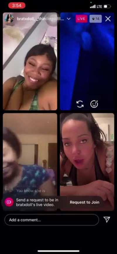 She invited me in the live to show her friends
