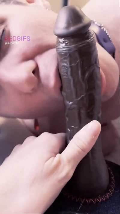 Training my locked bf's naughty little mouth &amp;amp; throat to start pleasing real men 😜🤭