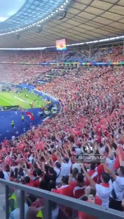 Thousands of Turks with "Wolf Salute" before the Game