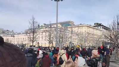 Protest in Moscow now, near the Bolshoi Theater. Screaming: No war!
