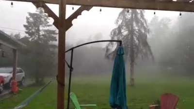 I filmed a big storm outside for the first time and got really spooked.
