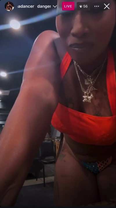 (@dangerthadancer) Sexy BBW stripper on IG Live 8/6/24 Pt.2