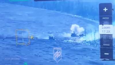 Ukrainian Drone Grenade Drops &amp;amp; FPV Strikes at Russian Infantry &amp;amp; Vehicles. By &laquo;Azov&raquo; Brigade. Kreminna Front, Ukraine, 2024.
