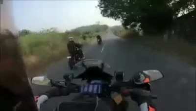 Driving like an idiot - - &amp;gt; eating dirt. Classic comeback.