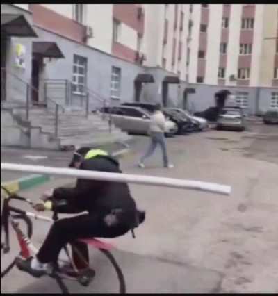 Guy doesn't watch where he's driving