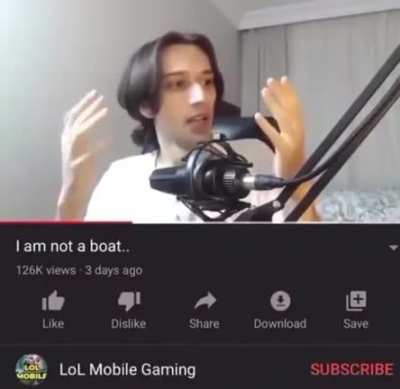 Why he a boat😢😢?