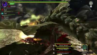 Rathian was giving me some trouble this quest, but got her back with this beat down!